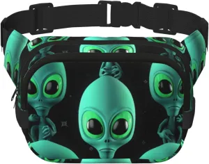 Fanny Packs for Women Adjustable Belt Bag Lightweight Fashion Waist Packs Men Sling Bag Aliens Fanny Pack Crossbody Belt Bag for Traveling Workout Running Cycling