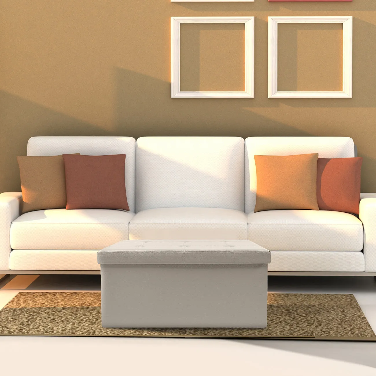 Faux Leather Storage Bench (Medium)