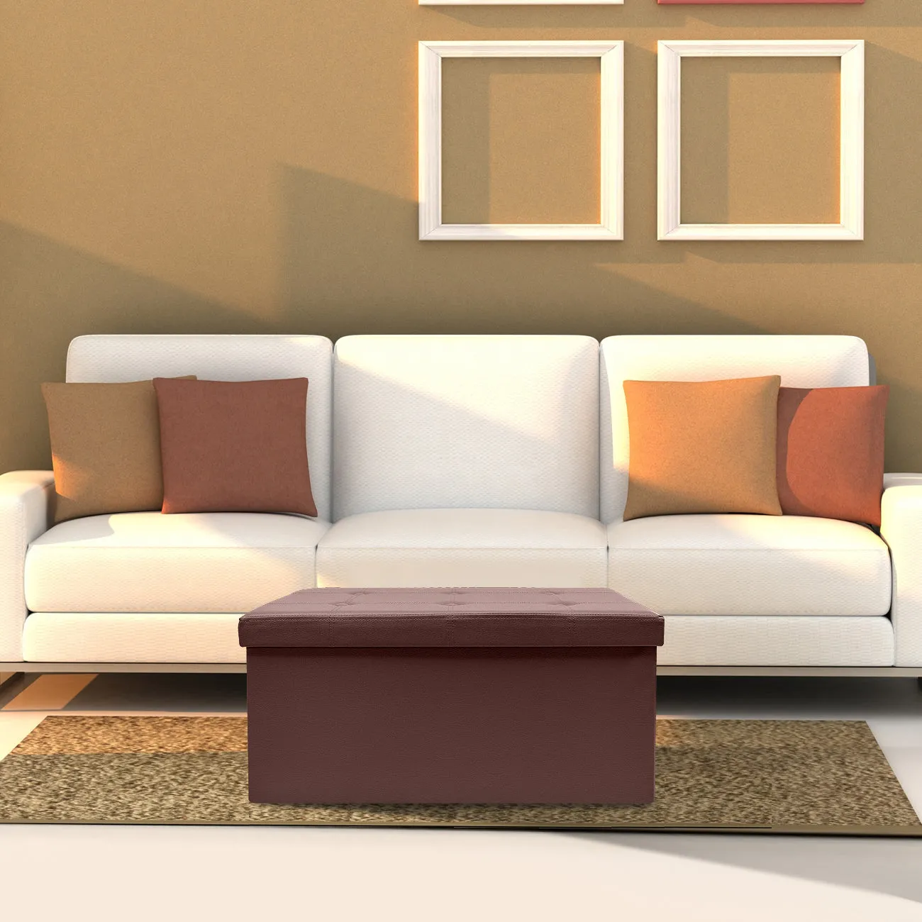 Faux Leather Storage Bench (Medium)