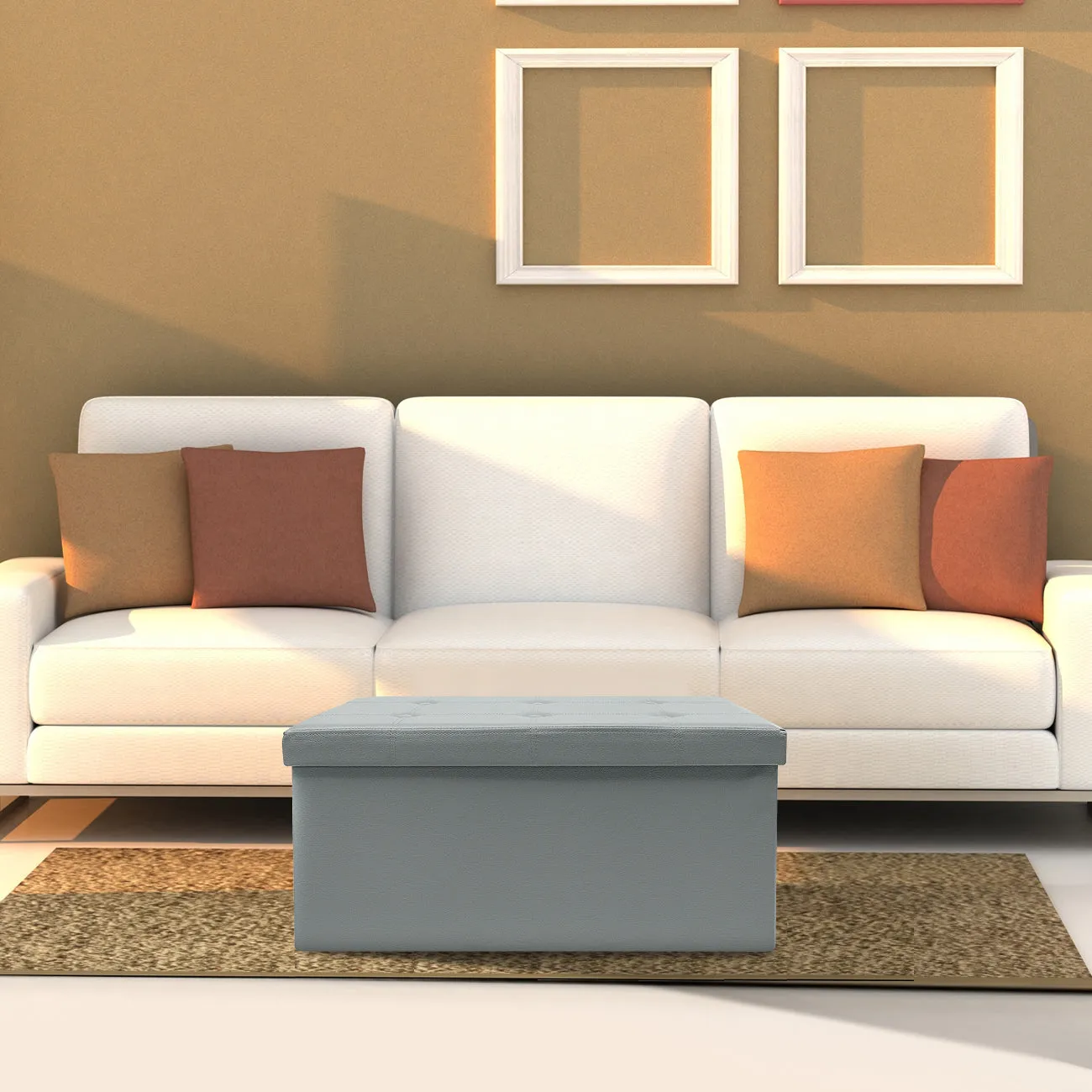 Faux Leather Storage Bench (Medium)