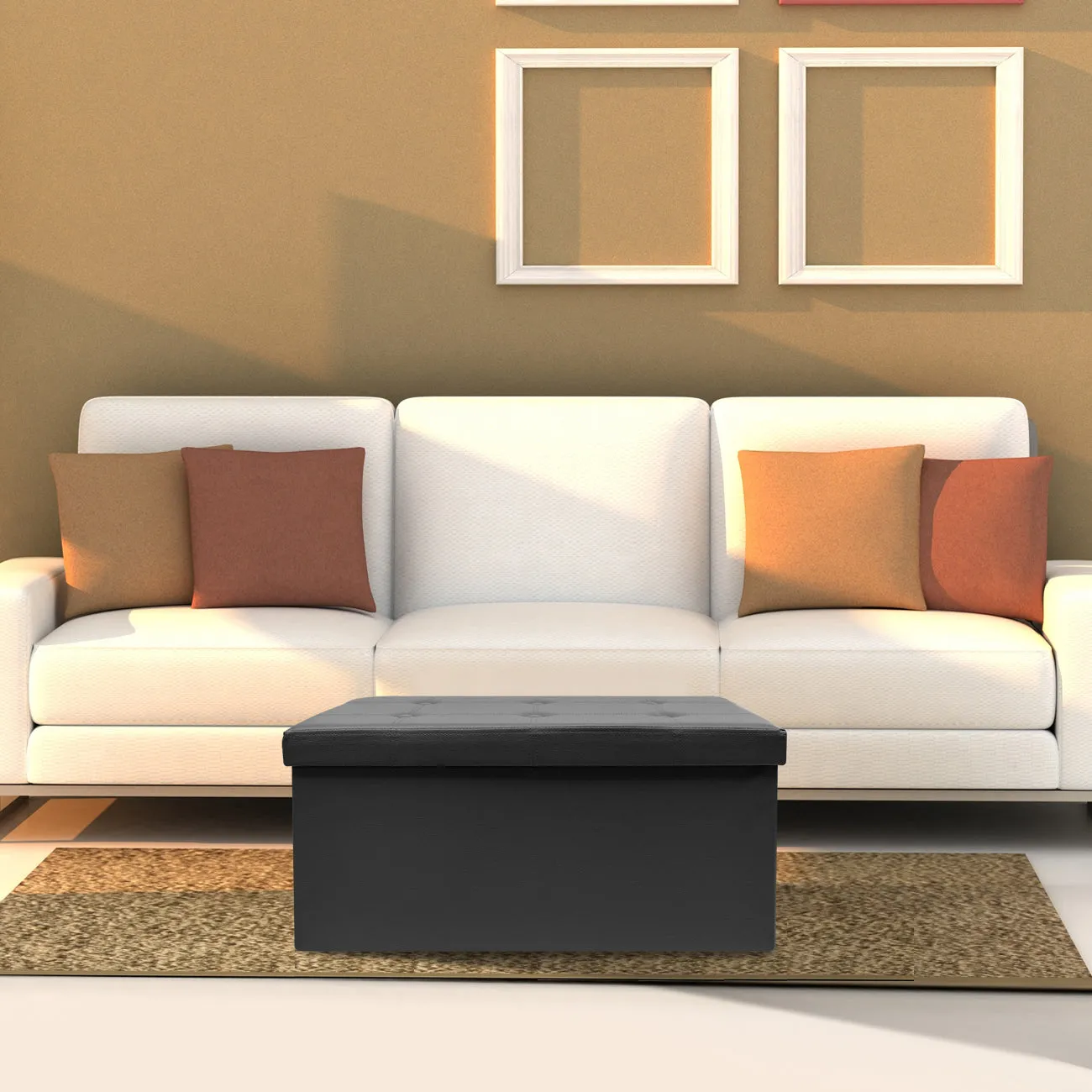 Faux Leather Storage Bench (Medium)
