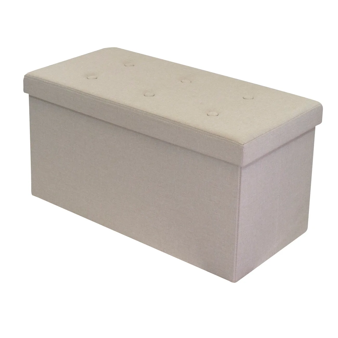 Faux Linen Storage Bench (Medium)