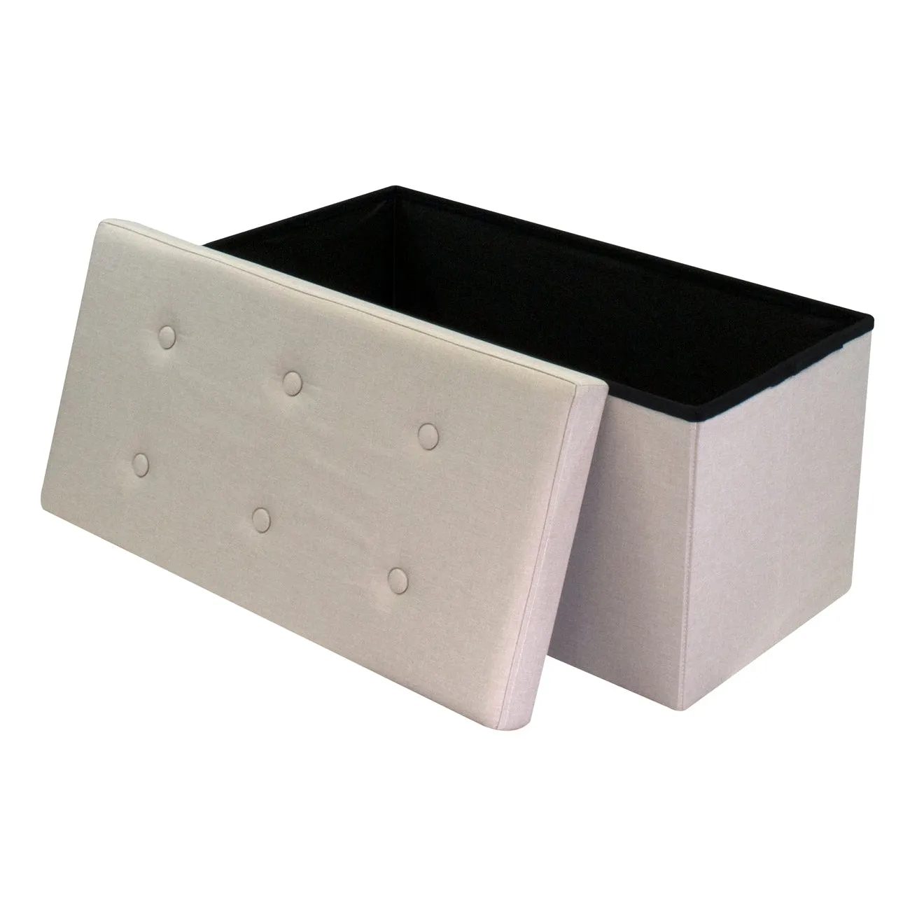 Faux Linen Storage Bench (Medium)
