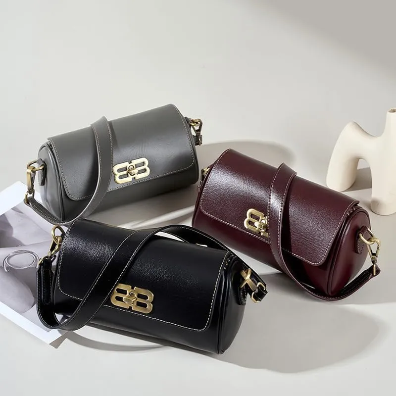 First-layer Bag For Women Cowhide Underarm One-shoulder Small Bag, Feminine, Casual And Versatile Cross-body Bag(Brown)