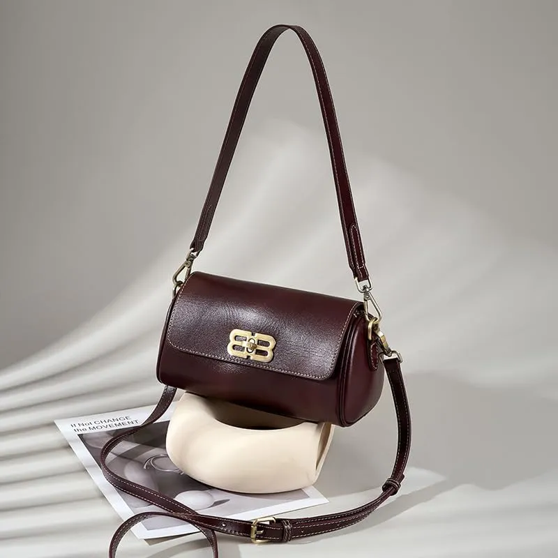 First-layer Bag For Women Cowhide Underarm One-shoulder Small Bag, Feminine, Casual And Versatile Cross-body Bag(Brown)