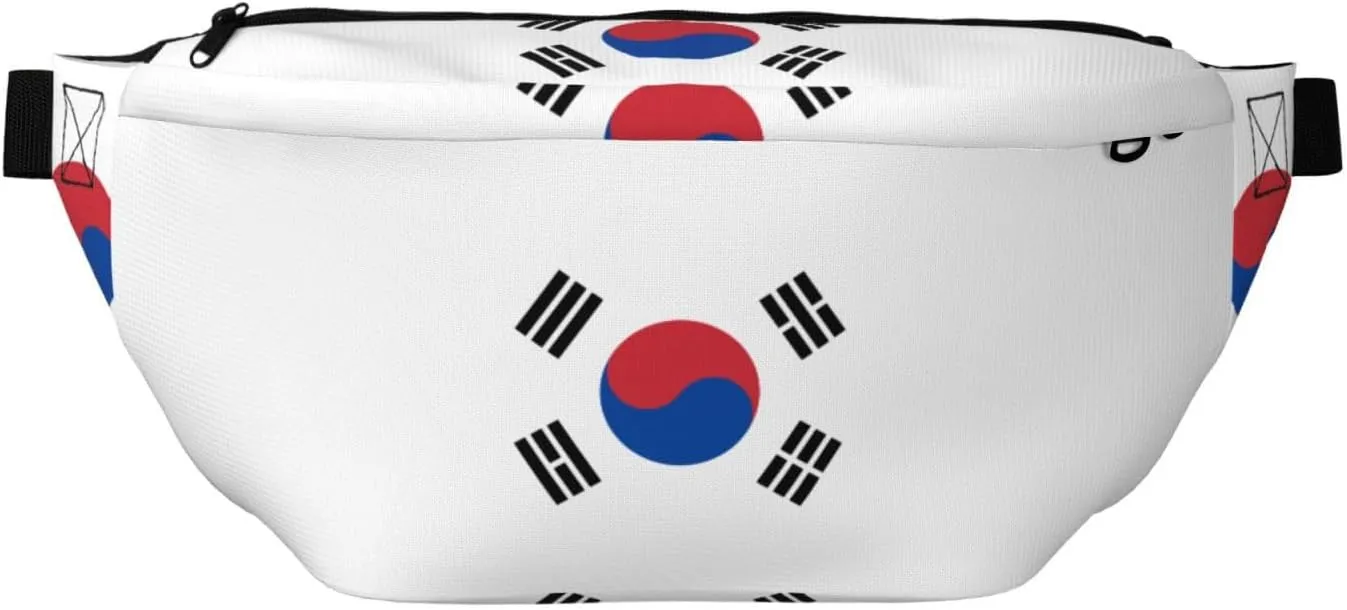 Flag Of Republic Of Korea Stylish Crossbody Waist Pack - Versatile And Compact Travel Pouch For Hands-Free Storage, Black, PBYB-12185A