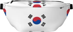 Flag Of Republic Of Korea Stylish Crossbody Waist Pack - Versatile And Compact Travel Pouch For Hands-Free Storage, Black, PBYB-12185A
