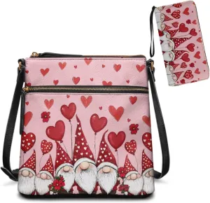 FOR U DESIGNS Leather Crossbody Bags for Women Trendy Shoulder Bags Cross Body Purse and Matching Wallet Set