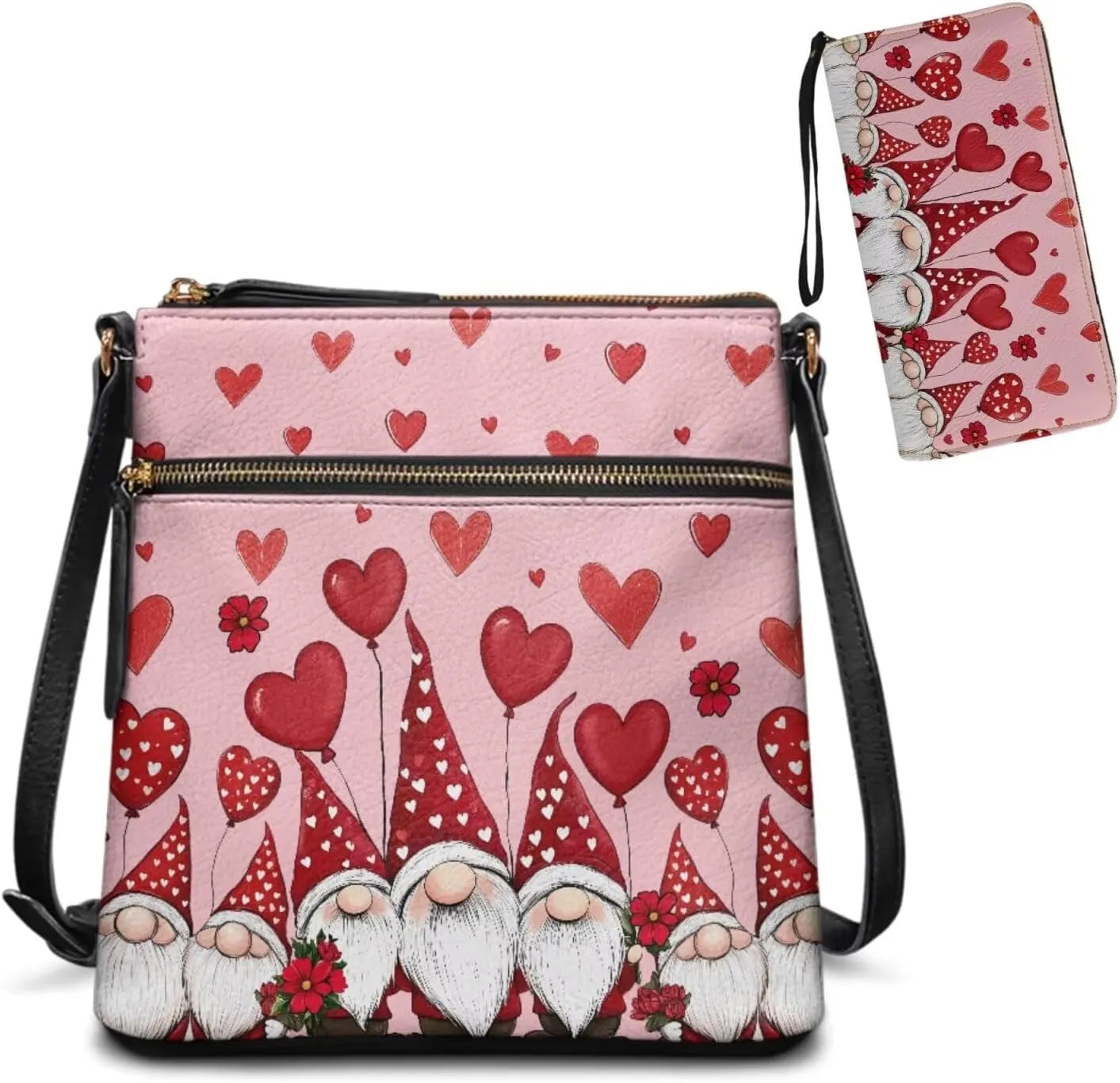 FOR U DESIGNS Leather Crossbody Bags for Women Trendy Shoulder Bags Cross Body Purse and Matching Wallet Set