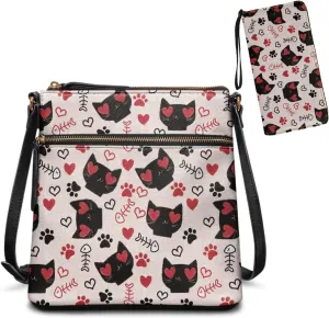 FOR U DESIGNS Leather Crossbody Bags for Women Trendy Shoulder Bags Cross Body Purse and Matching Wallet Set