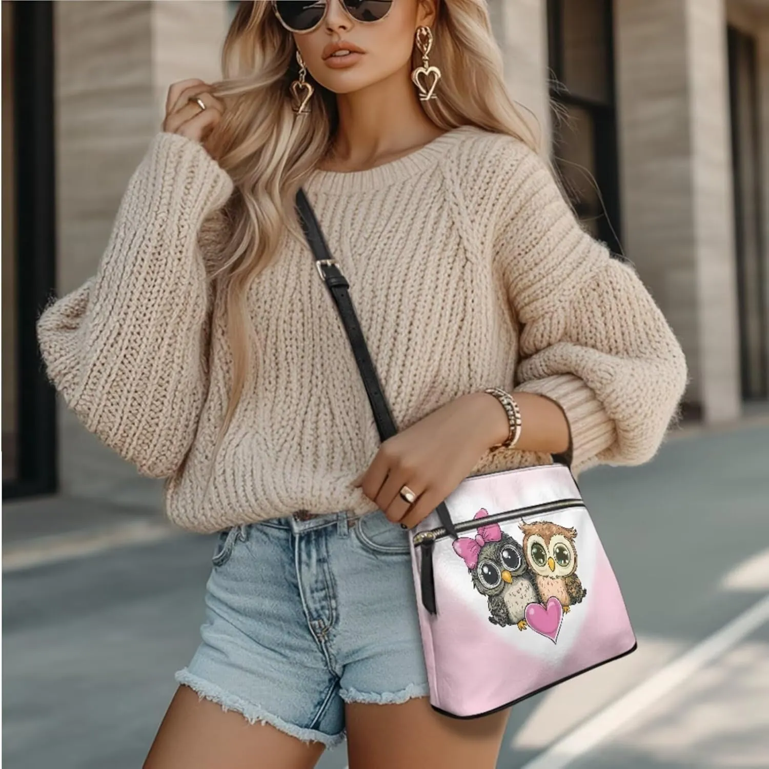 FOR U DESIGNS Leather Crossbody Bags for Women Trendy Shoulder Bags Cross Body Purse and Matching Wallet Set