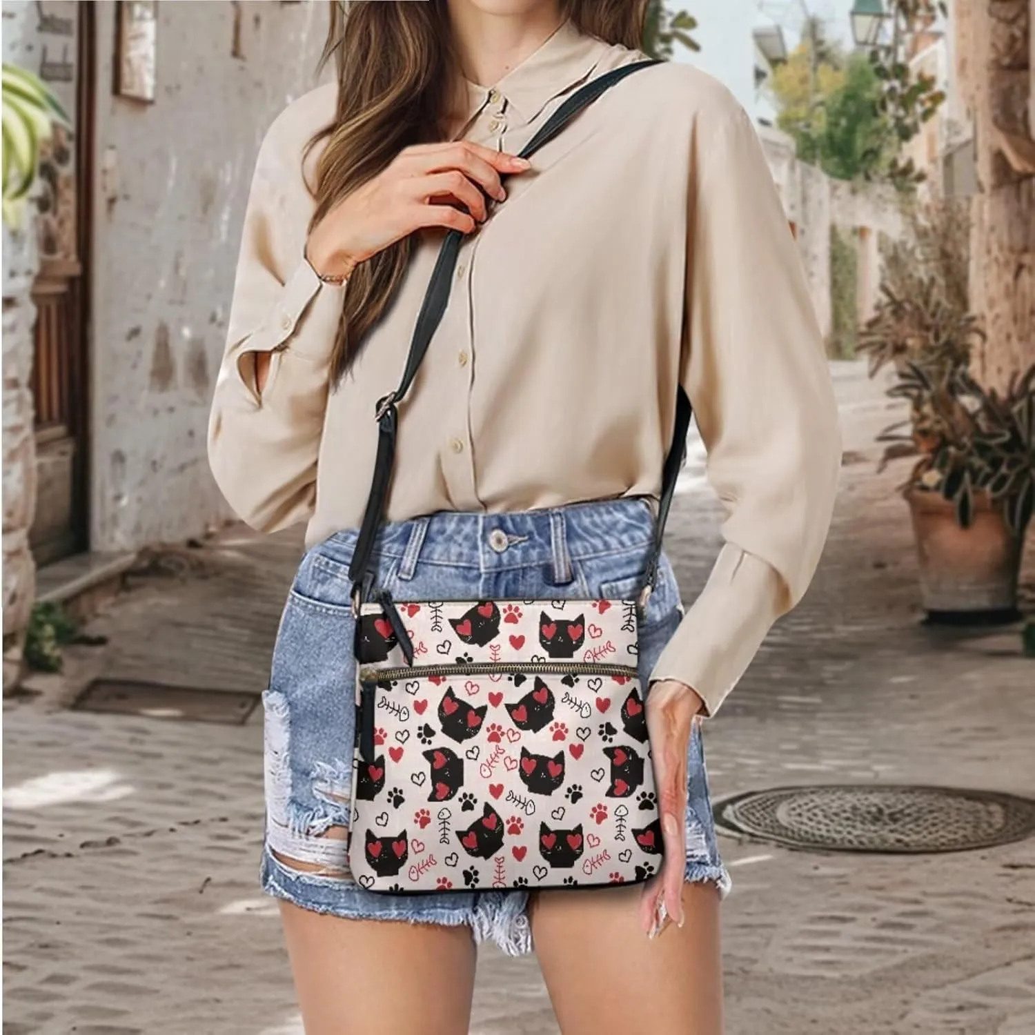 FOR U DESIGNS Leather Crossbody Bags for Women Trendy Shoulder Bags Cross Body Purse and Matching Wallet Set