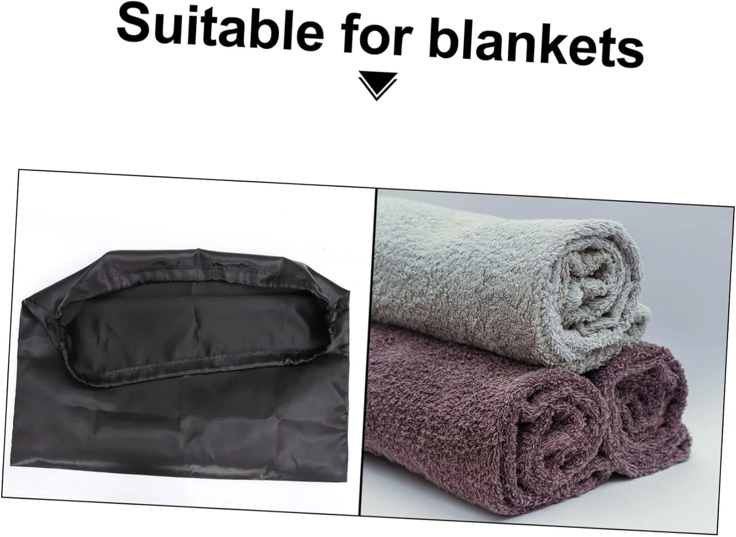 GALPADA 2pcs Drawstring Storage Bag Household Towel Bag Black Nylon Drawstring Finishing Bag Set