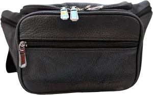 Genuine Leather Fanny Pack Crossbody Sling Bag for Men Women Large Roomy Organizer w RFID Built In Wallet & Phone Pockets.