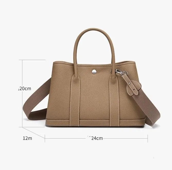 Genuine Leather Women's Bag Big, Shoulder Cross-body Tote Bag, Versatile Garden Bag, Large Handbag, Shopping Bag,(Black)