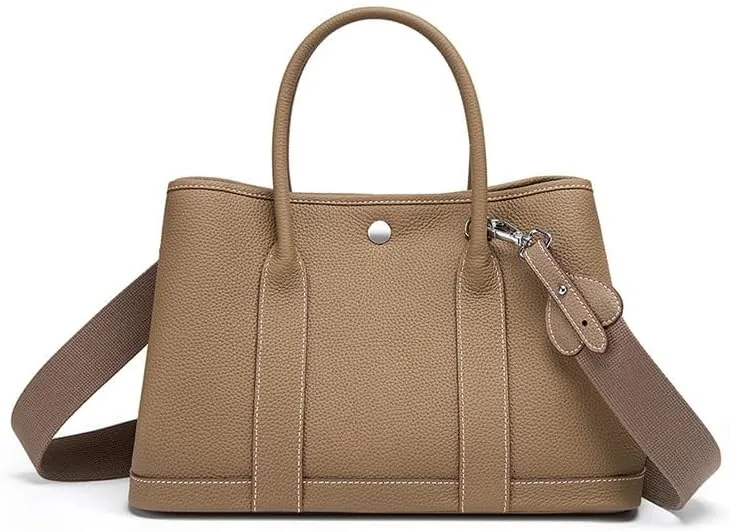 Genuine Leather Women's Bag Big, Shoulder Cross-body Tote Bag, Versatile Garden Bag, Large Handbag, Shopping Bag,(Black)