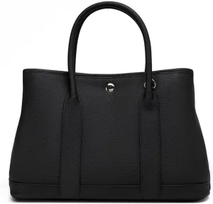 Genuine Leather Women's Bag Big, Shoulder Cross-body Tote Bag, Versatile Garden Bag, Large Handbag, Shopping Bag,(Black)