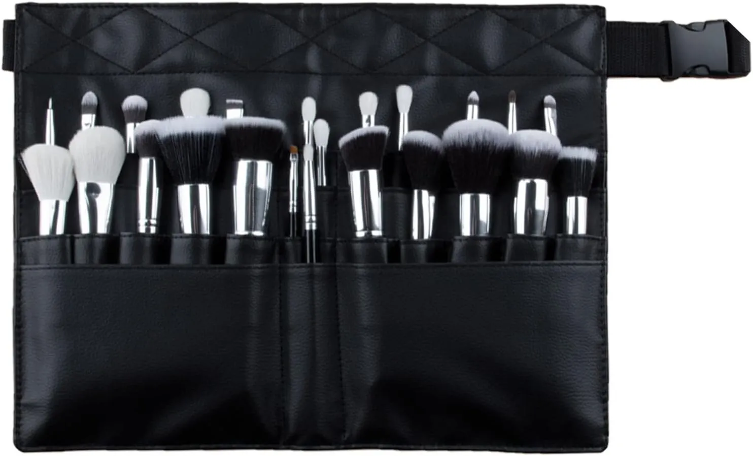 goldwheat Makeup Brush Belt Professional 26 Pockets With Artist Strap, Portable Foldable Cosmetic Pouch For Women