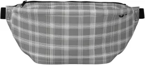 Gray Plaid Lines Stylish Crossbody Waist Pack - Versatile And Compact Travel Pouch For Hands-Free Storage, Black, PBYB-12185A