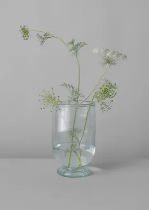 Hand Blown Footed Vase | Clear