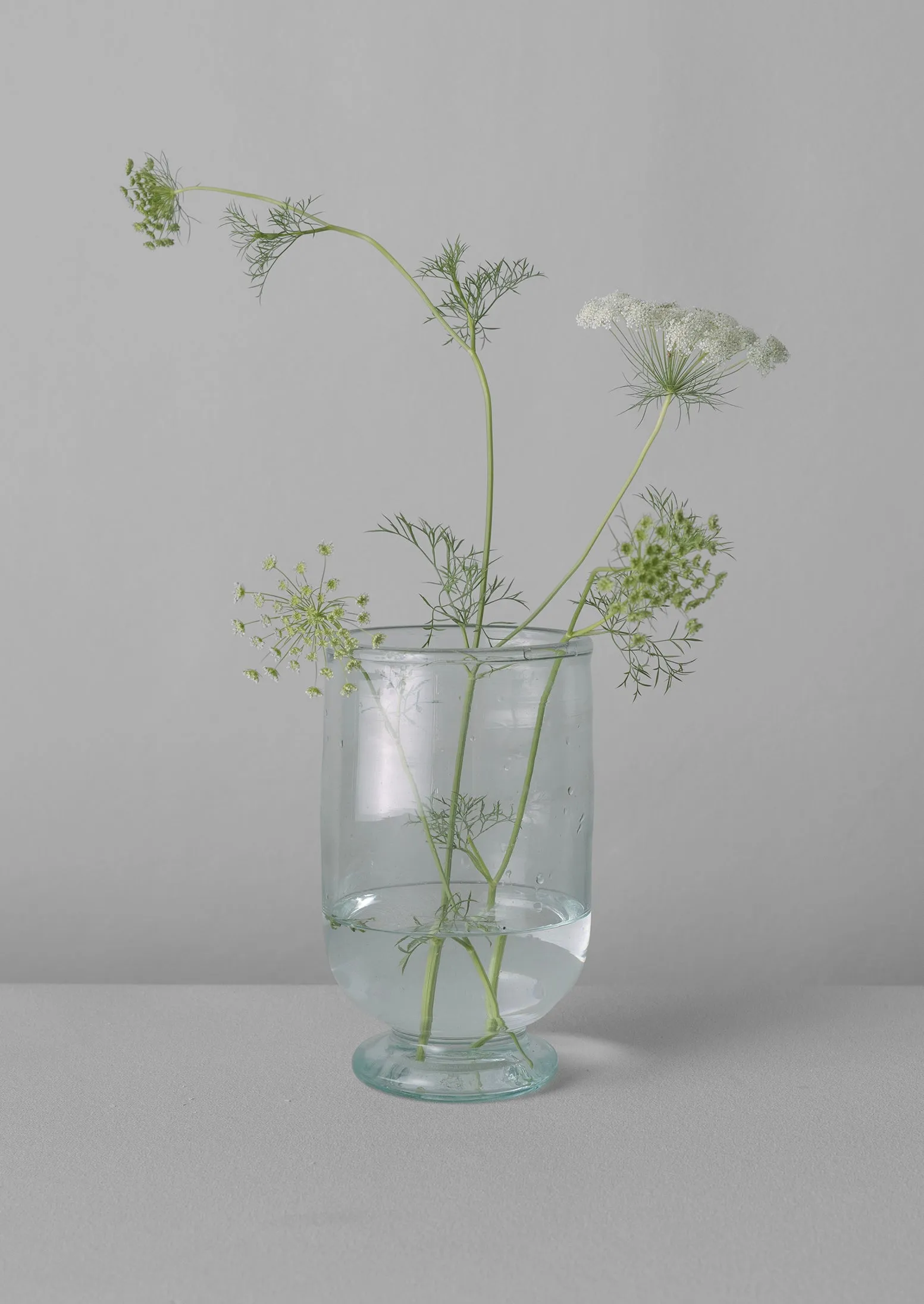 Hand Blown Footed Vase | Clear