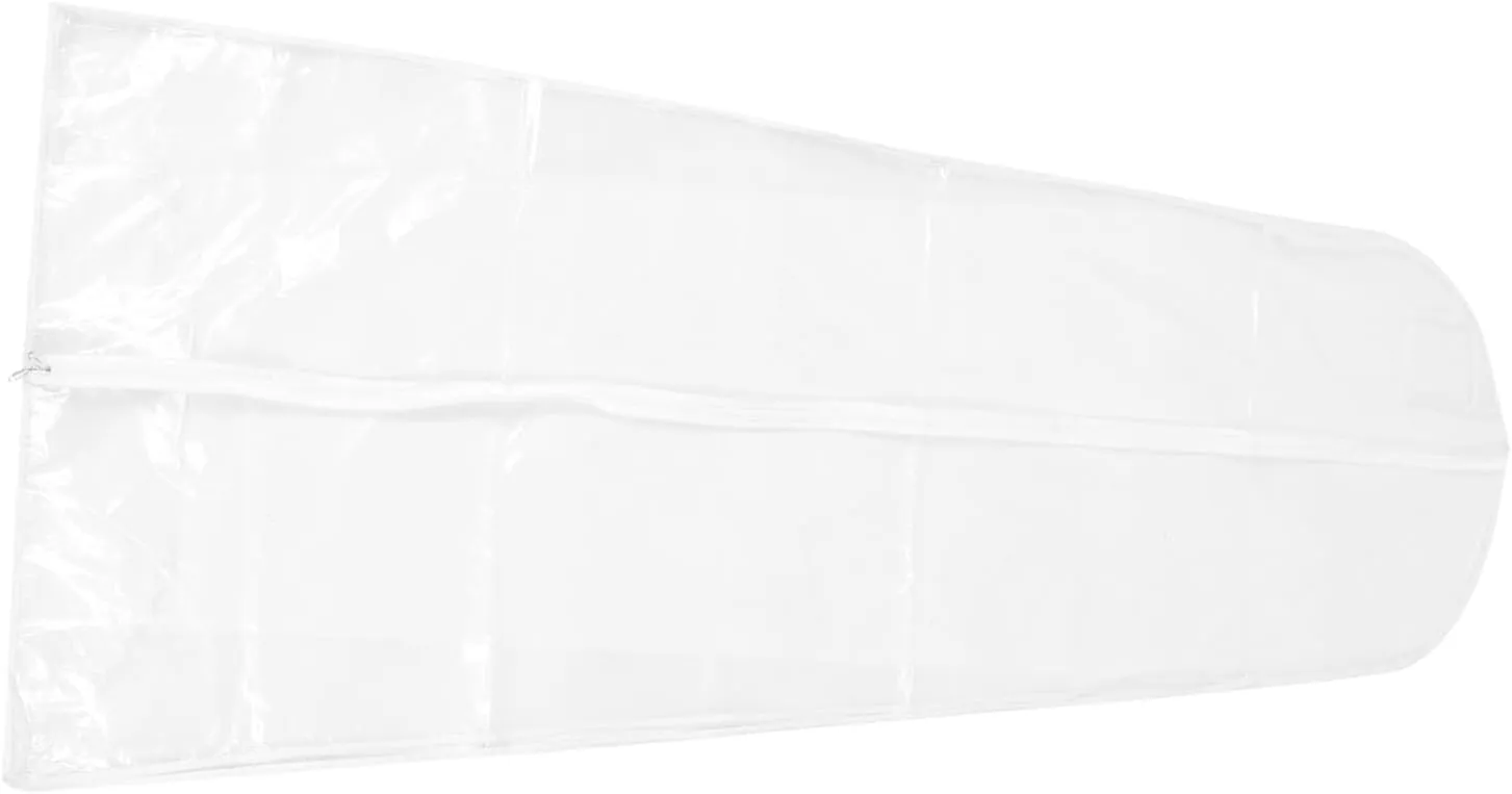 Happyyami Transparent Garment Bag for Wedding Dress Clothes Cover with Smooth Zipper Storage for Long Gowns and Dresses Reusable Clothing Protector