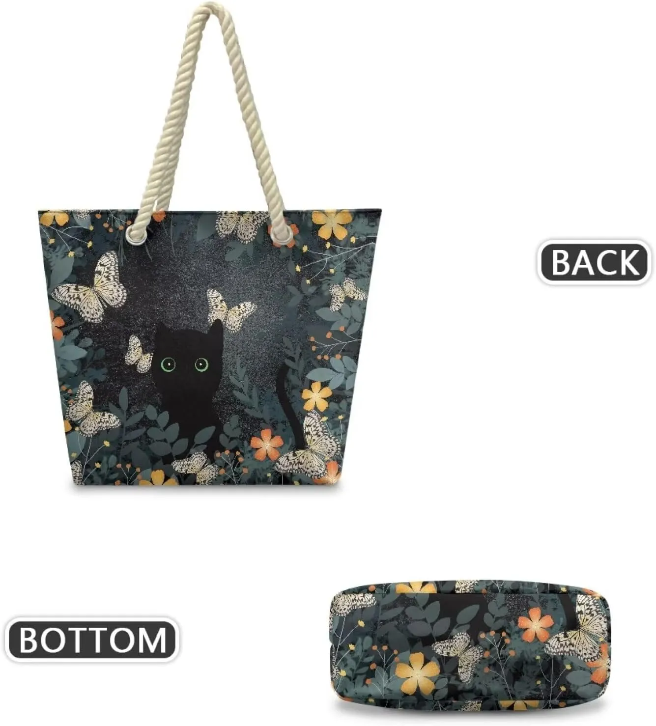 Hemp Rope Tote Bag Stylish Groceries Beach Trip Bags Large Capacity Shoulder Handbag with Rope Handle Carrying Bag