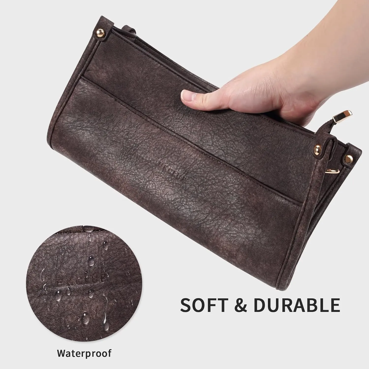 HKCLUF Crossbody Bags for Women Trendy Vegan Leather Hobo Handbags With 2PCS Adjustable Guitar Strap Shoulder Bucket Bags