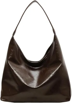 Hobo Bags for Women Large Vegan PU Leather Shoulder Handbag Stylish Slouchy Tote Purses for Work and Travel