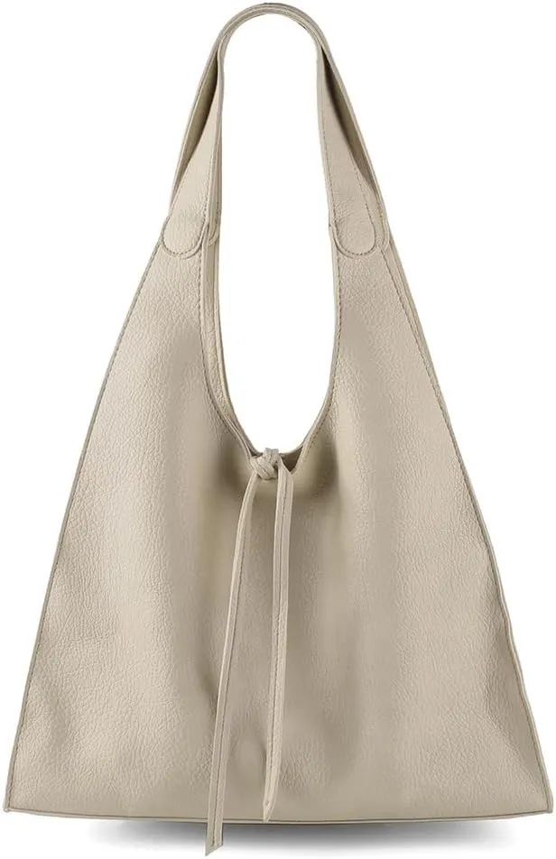 Hobo Bags for Women Soft Pu Leather Shoulder Handbag Slouchy Tote Purses Stylish Triangle Shaped Bag for Work