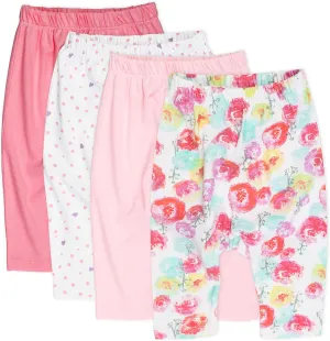 HonestBaby Multipack Harem Pants Roomy Fit Pull on Bottoms 100% Organic Cotton for Infant Baby Boys, Girls, Unisex