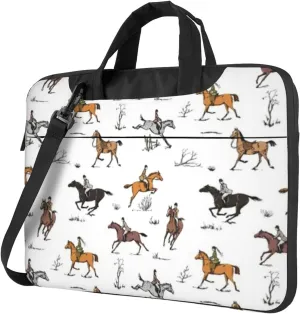 Horse Riders Stylish 13-15.6 Inch Laptop Bag For Man And Women, Computer Messenger Bag, Trendy Shoulder Strap Design