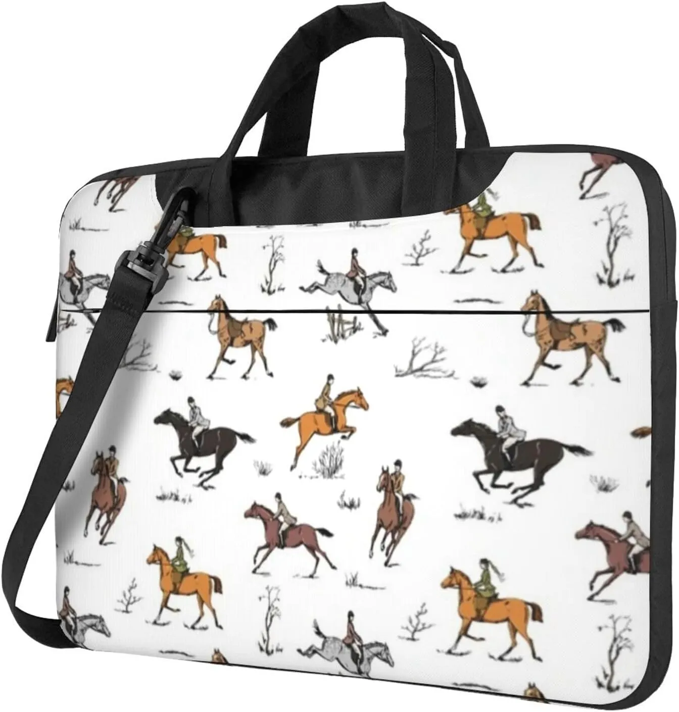 Horse Riders Stylish 13-15.6 Inch Laptop Bag For Man And Women, Computer Messenger Bag, Trendy Shoulder Strap Design