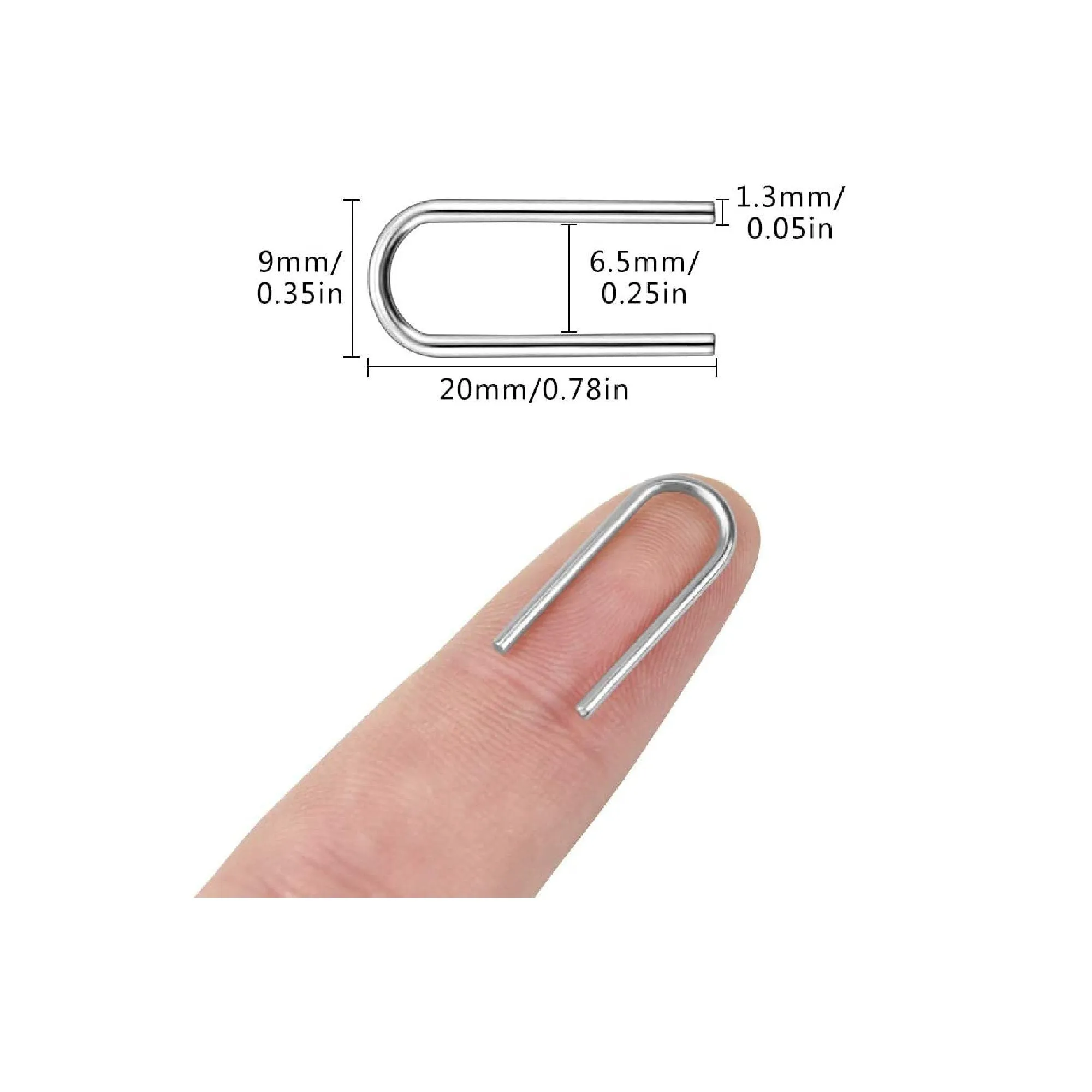 Hysagtek 120 Pcs Mini U Hanger Hooks | High Temperature Resistance Nichrome Wire Jump Rings