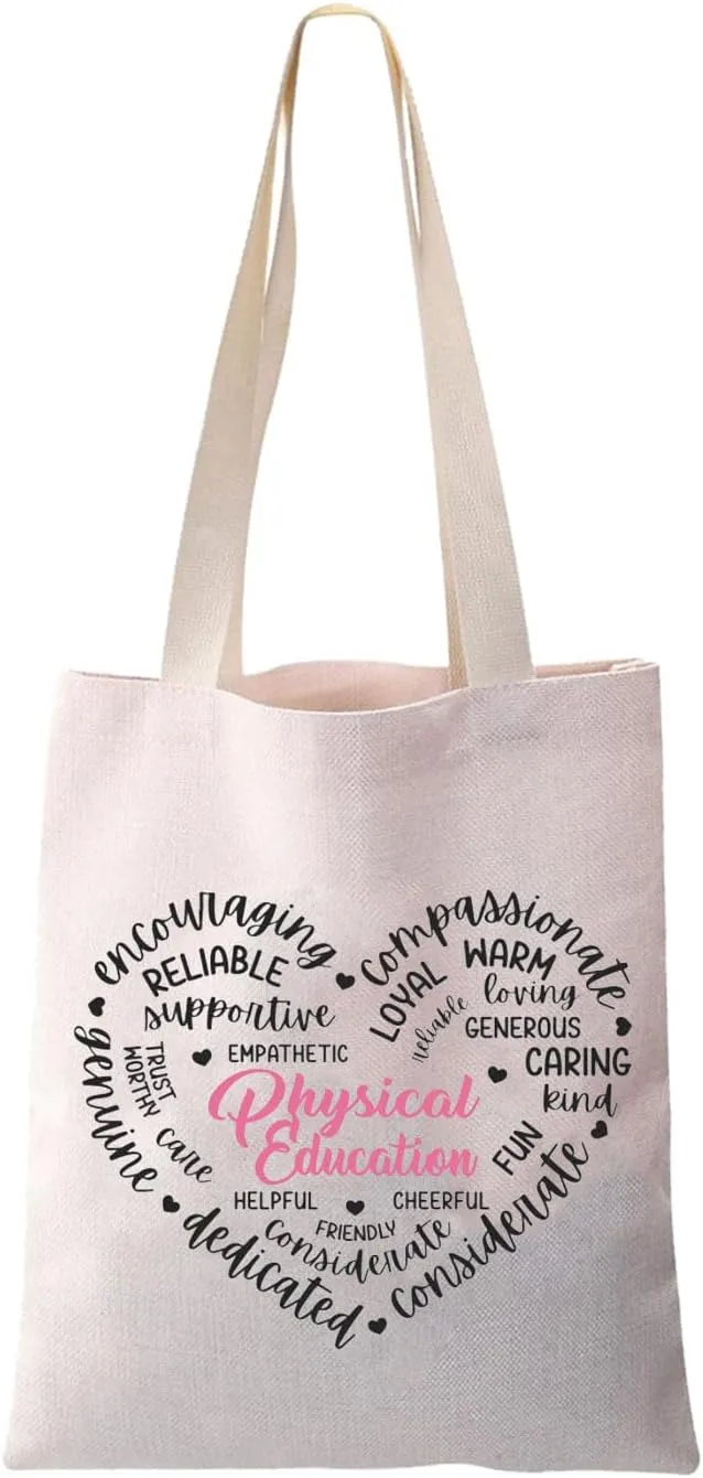 JYTAPP Physical Education Canvas Tote Bag Physical Education Teacher Gifts PE Teacher Gift PE Coach Gift