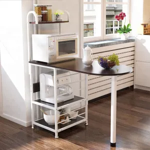 Kawachi Multifunction Dining Table Cum Bar Counter for 2 with  Microwave Oven Storage Rack KW19