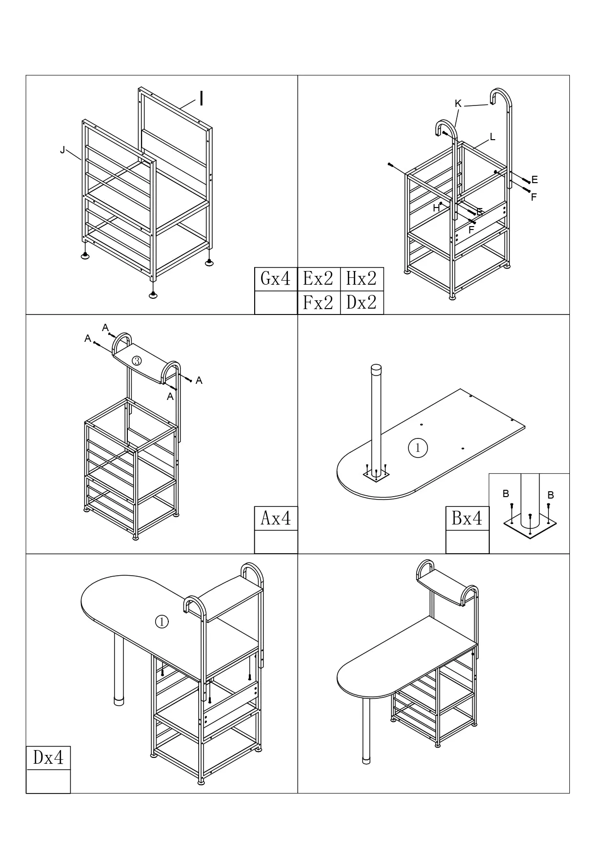 Kawachi Multifunction Dining Table Cum Bar Counter for 2 with  Microwave Oven Storage Rack KW19