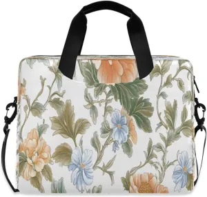 Laptop Bag, Briefcase, 15.7 inch, Hand-carry or Shoulder-strap, Waterproof and Durable, Doodle Colorful Flower Pattern