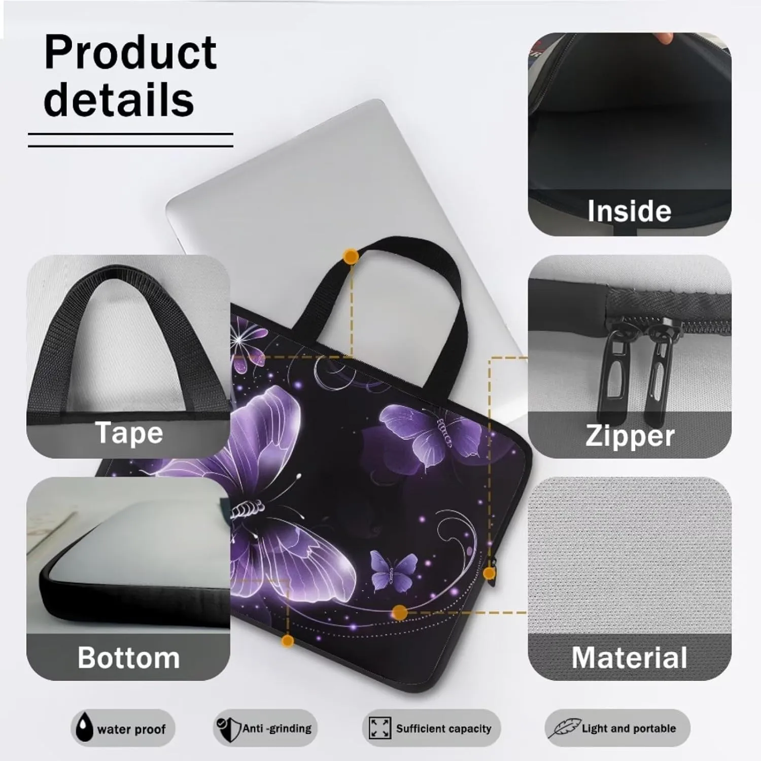 Laptop Bag for Men Women Tote Work Professional Computer Briefcase Waterproof Handbag Large