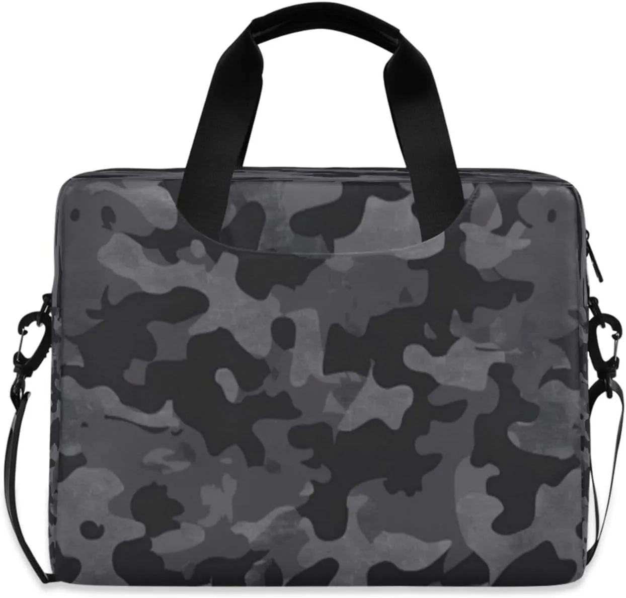 Laptop Bag for Women - Fits 16 inch with Laptop Compartment Carrying Messenger Sleeve with Strap Professional Fashion Travel Purse for Business Office Bag Black Camouflage
