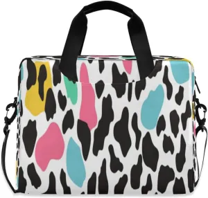 Laptop Bag for Women - Fits 16 inch with Laptop Compartment Carrying Messenger Sleeve with Strap Professional Fashion Travel Purse for Business Office Bag Black Spot