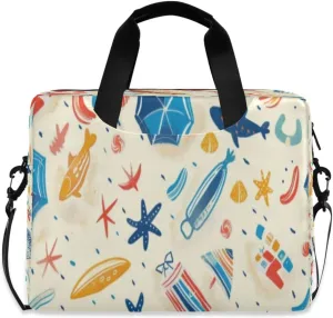 Laptop Bag for Women - Fits 16 inch with Laptop Compartment Carrying Messenger Sleeve with Strap Professional Fashion Travel Purse for Business Office Bag Cartoon Fish
