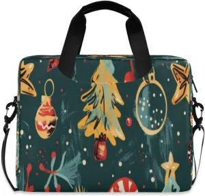 Laptop Bag for Women - Fits 16 inch with Laptop Compartment Carrying Messenger Sleeve with Strap Professional Fashion Travel Purse for Business Office Bag Christmas Tree