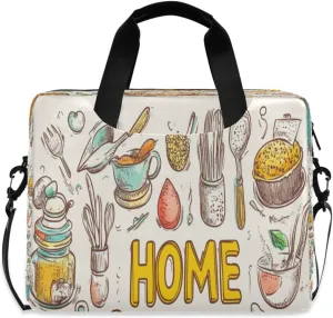 Laptop Bag for Women - Fits 16 inch with Laptop Compartment Carrying Messenger Sleeve with Strap Professional Fashion Travel Purse for Business Office Bag Cooking Gourmet Patterns