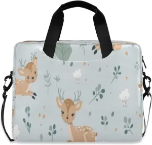 Laptop Bag for Women - Fits 16 inch with Laptop Compartment Carrying Messenger Sleeve with Strap Professional Fashion Travel Purse for Business Office Bag Cute Sika Deer