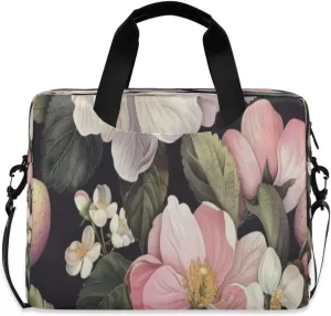 Laptop Bag for Women - Fits 16 inch with Laptop Compartment Carrying Messenger Sleeve with Strap Professional Fashion Travel Purse for Business Office Bag Floral Pattern