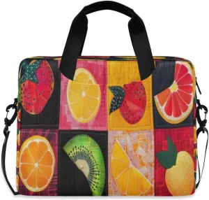 Laptop Bag for Women - Fits 16 inch with Laptop Compartment Carrying Messenger Sleeve with Strap Professional Fashion Travel Purse for Business Office Bag Fruit Puzzle