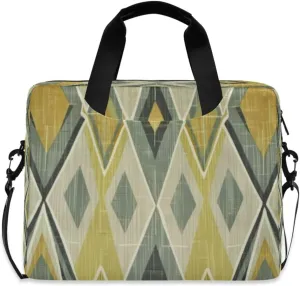 Laptop Bag for Women - Fits 16 inch with Laptop Compartment Carrying Messenger Sleeve with Strap Professional Fashion Travel Purse for Business Office Bag Grey and Yellow