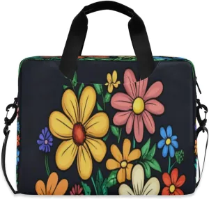 Laptop Bag for Women - Fits 16 inch with Laptop Compartment Carrying Messenger Sleeve with Strap Professional Fashion Travel Purse for Business Office Bag Lovely Flowers