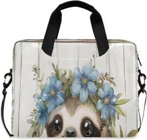 Laptop Bag for Women - Fits 16 inch with Laptop Compartment Carrying Messenger Sleeve with Strap Professional Fashion Travel Purse for Business Office Bag Lovely Sloth